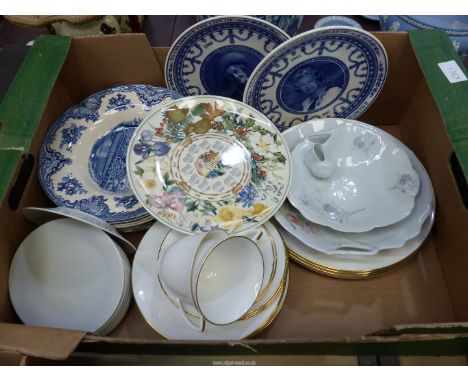 A quantity of china including Limoges snail plate plus one other, Royal Worcester 'Strathmore' dinner and tea ware, Johnson B