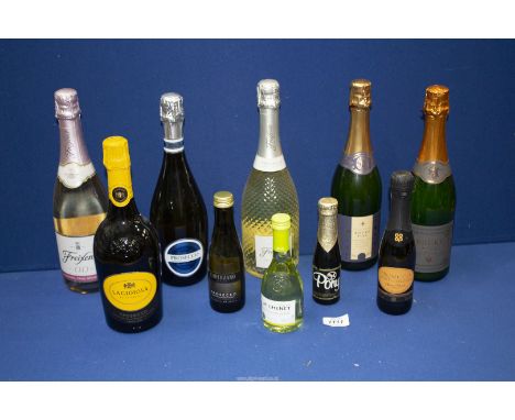 A quantity of alcohol to include; Bucks Fizz and Prosecco, plus alcohol free Sparkling Wine, etc.