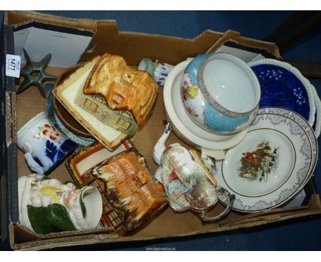 A quantity of miscellaneous china to include Royal Doulton Lambeth ware 'Hill Top' teapot and milk jug, Poole lidded tureen, 