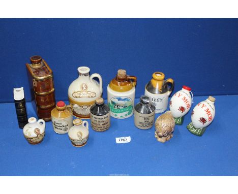 A quantity of miniature flagons and spirit dispensers to include; 'Bronte' Yorkshire Liqueur, 'Swn Y Mor', Beswick 'Beneagles