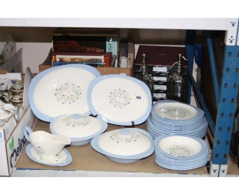 COPELAND SPODE 'WAYSIDE' DINNERWARES, (30) together with two soda syphons and a box of books etc