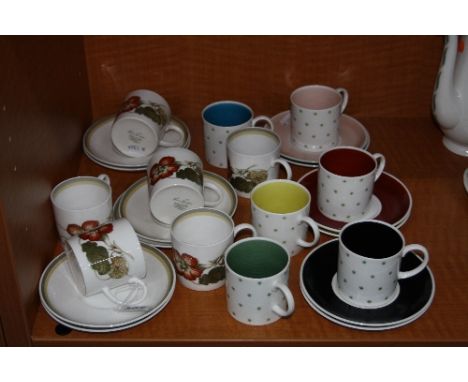 SIX SUSIE COOPER 'NASTURTIUM' C2038 COFFEE CANS AND SAUCERS, together with another six Susie Cooper cans/saucers (24)