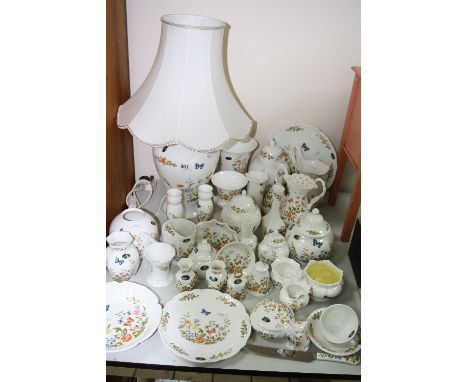 AYNSLEY 'COTTAGE GARDEN' TABLE LAMP, TRINKETS, VASES, PLATES, etc (over 30 pieces)