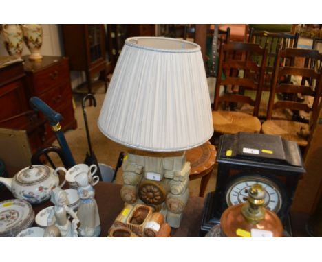 A Bernard Rooke pottery table lamp and shade