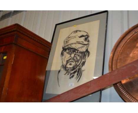 A framed and glazed portrait study of a man signed Maxie