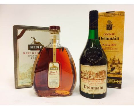 HINE RARE & DELICATE Fine Champagne Cognac
Jarnac, Cognac, France. 
1L, 40% volume, in carton. 
DELAMAIN PALE & DRY Grande Ch