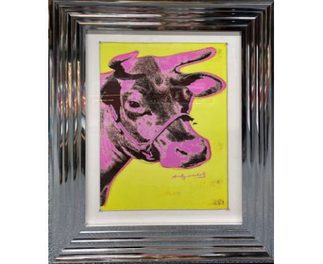 A contemporary framed print after Andy Warhol, frame size 55 x 65cm.