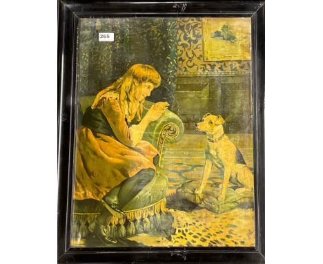 A framed 19th century oil finished print, frame size 54 x 67cm.