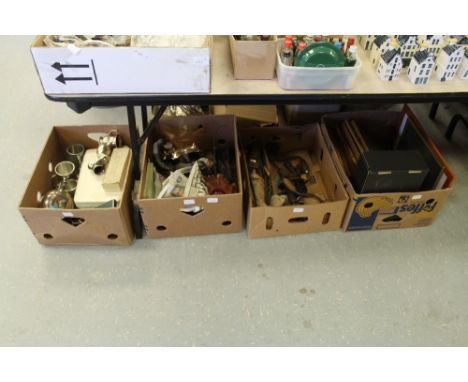 4 boxes various - including tools, brass