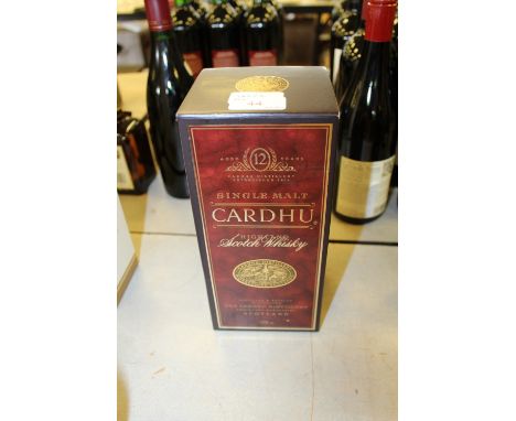 A litre bottle of Cardhu Single Malt Scotch Whisky, boxed