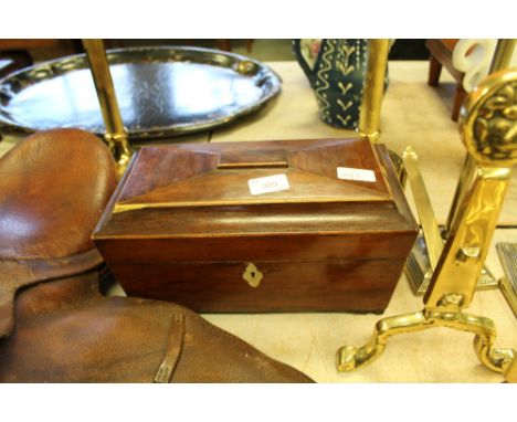 C19th mahogany tea caddy