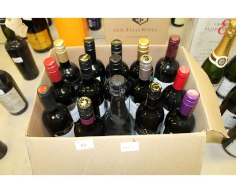 14 bottles of mixed red wine and a bottle of Jacob's Creek sparkling Chardonnay Pinot Noir