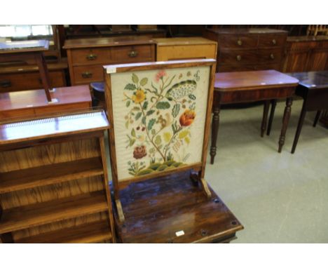 Needlework fire screen
