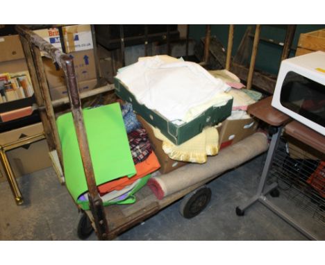 Quantity of bedding, curtains etc (not trolley)