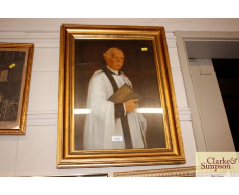 A gilt framed oil on canvas portrait study 
