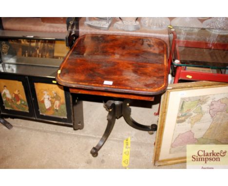 A Victorian tripod table fitted single drawer