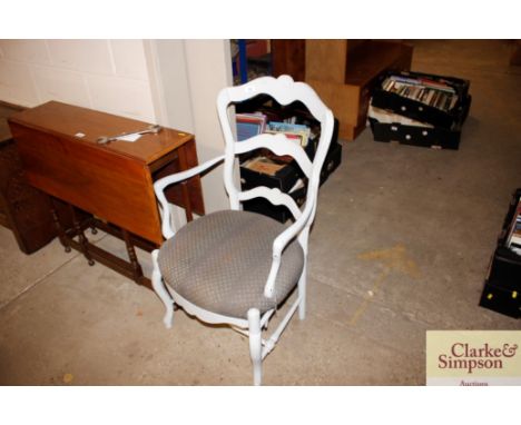A painted ladder back armchair 