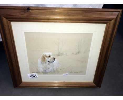 A limited edition print of a Clumber Spaniel, No. 38/850 by Gill Evans (includes certificate of authentication) ****Condition