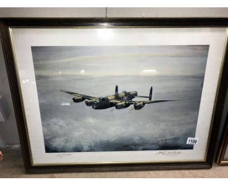 A limited edition print 27/350 of an RAF aircraft signed ATG Dowling 81