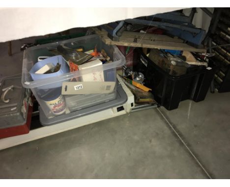large lot of DIY tools, includes Workmate, screw/nail storage chest of drawers