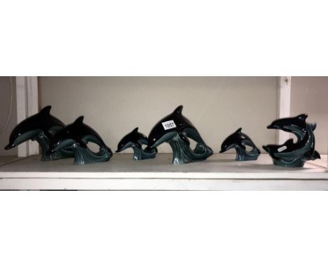 6 Poole pottery dolphins