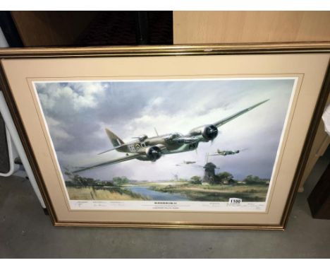 A limited edition signed print Blenheim MKIV 'A Blenheim will fly again' print 289/850, collect only