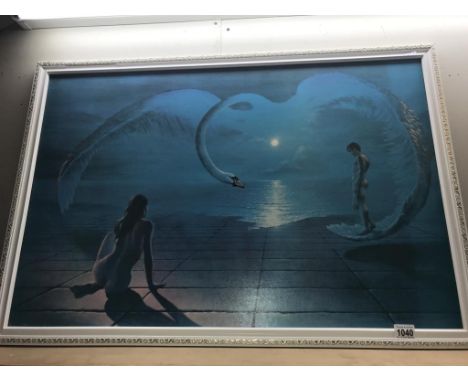 A large iconic 70's print 'Wings of love' by Stephen Pearson