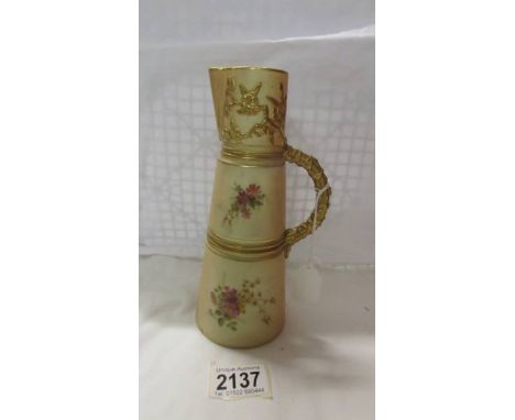 A Royal Worcester Blush Ivory jug, No. 1047, Rd. No. 17049.