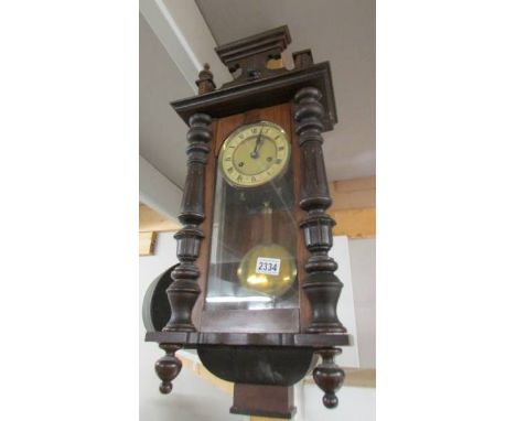A Victorian mahogany wall clock. , (Collect only)