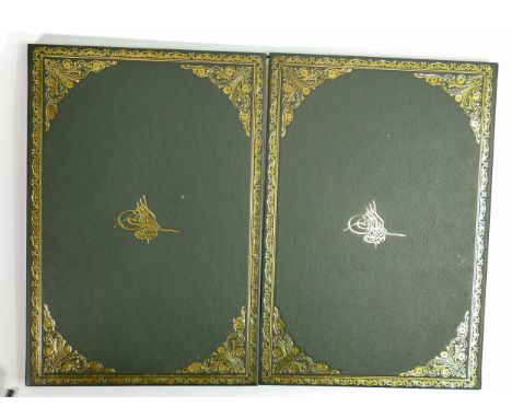 De Lamerie Fine Bone China special commission leather desk blotter for Ahmed Zaki Yamani, specially made high end quality ite