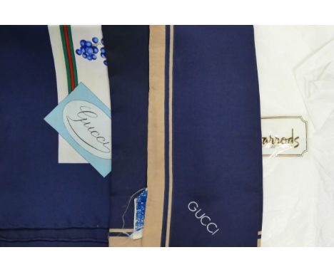 Vintage Ladies Gucci Silk Head Scarf's, largest 86cm square(2)