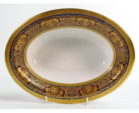 De Lamerie Fine Bone China Samarkand patterned oval vegetable dish, specially made high end quality item, length 26cm 