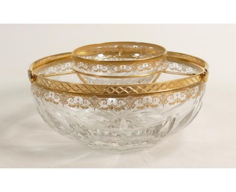 De Lamerie cut glass crystal &amp; gilt metal two tier  caviar bowl, in presentation bag, specially made high end quality ite