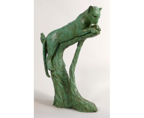 North Light large resin figure of a Puma on a branch, height 33cm.  This was removed from the archives of the Wade factory an