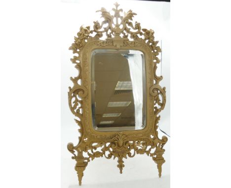 Decorative large vintage cast metal mirror, height 52cm. 