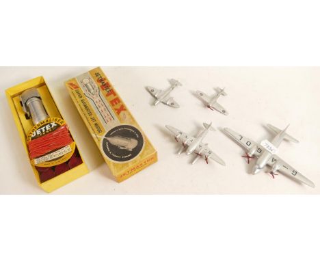A collection of Vintage Dinky model aeroplanes including Seaplane, Viking, Meteor, Tempest II together with boxed Jetmaster J
