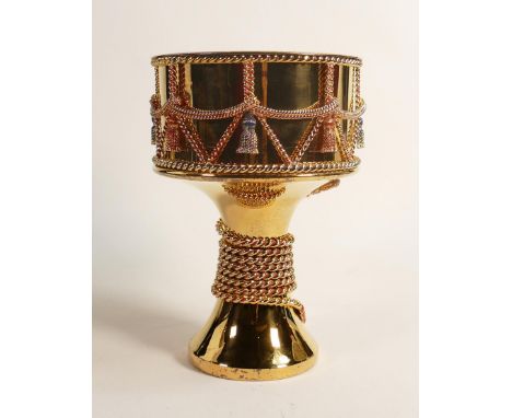 De Lamerie fine large silverware plated large incense burner goblet with rope decoration in presentation bag, specially made 