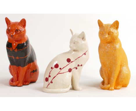 North Light large resin figures of Cats, tallest height 17cm. These were removed from the archives of the Wade factory and ar