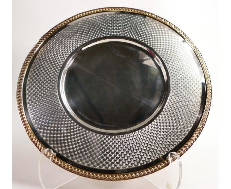 De Lamerie fine silver plate and part gilt layplate / tray, specially made high end quality item, new and made in England, d.