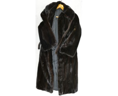 Vintage Jacques London Full Length Mink Fur Jacket, approx size 12