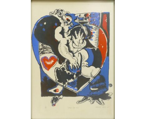 Kirkland Main (1942-2020). "Oedipus the king", Silkscreen print. Circa 1965. Limited edition of 6, this being number 3. Signe