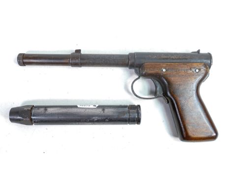 Vintage Diana Mod 2 air pistol &amp; Webley Pro System multi fit silencer. (2) 