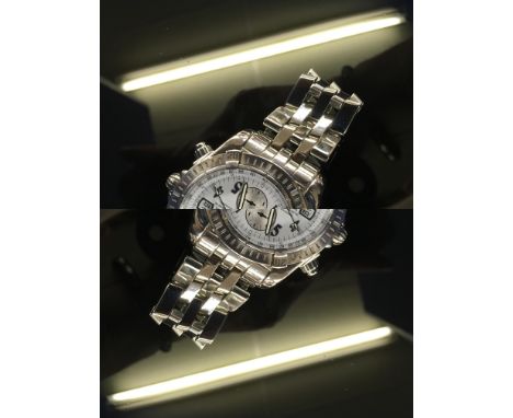 BREITLING AUTOMATIC CHRONOGRAPH GENTLEMAN'S STAINLESS STEEL WRIST WATCH ON BRACELET, MODEL A13356