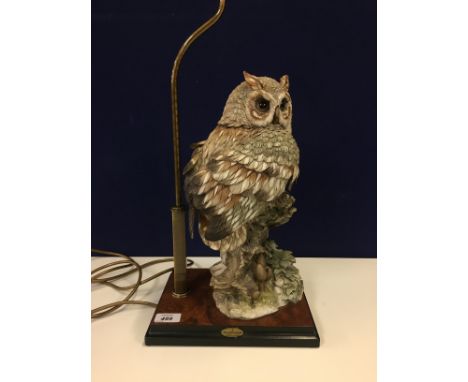 A FLORENCE FIGURE LAMP 'OWL' WITH SHADE BY GUISEPPE ARMANI