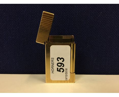 A GOLD PLATED S. DUPONT LIGHTER COMPLETE WITH CERTIFICATE AND BOOK