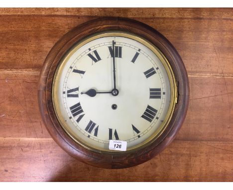 CIRCULAR WALL CLOCK IN HARDWOOD FINISH SURROUND