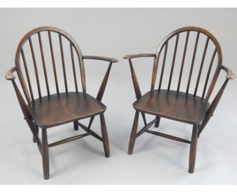 A pair of elm and beech children's Ercol armchairs, c 1960 (2)