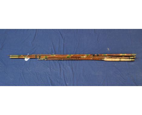 A Macleay of Duverness two piece split cane fly rod and vintage bamboo three piece rod