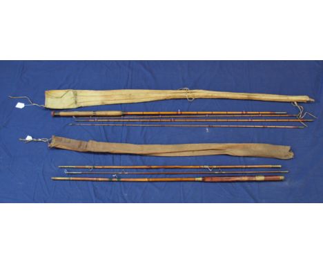 An unnamed Hardy three piece rod and a vintage Martin James rod