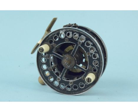 A vintage Albert Smith Hodder 4" reel with auxiliary brake c.1930